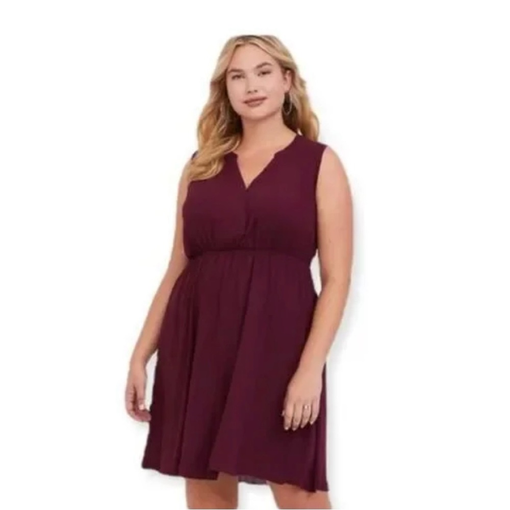 TORRID Women's Burgundy Harper Sleeveless Shirtdress Size 4X NWT